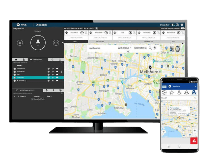 Dispatch scherm mobiel en desktop